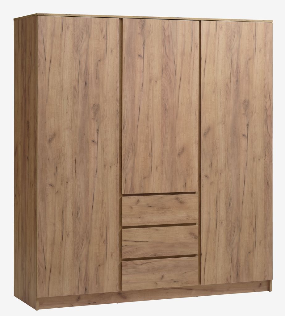 Wardrobe LIMFJORDEN 180x200 combi natural oak colour - JYSK