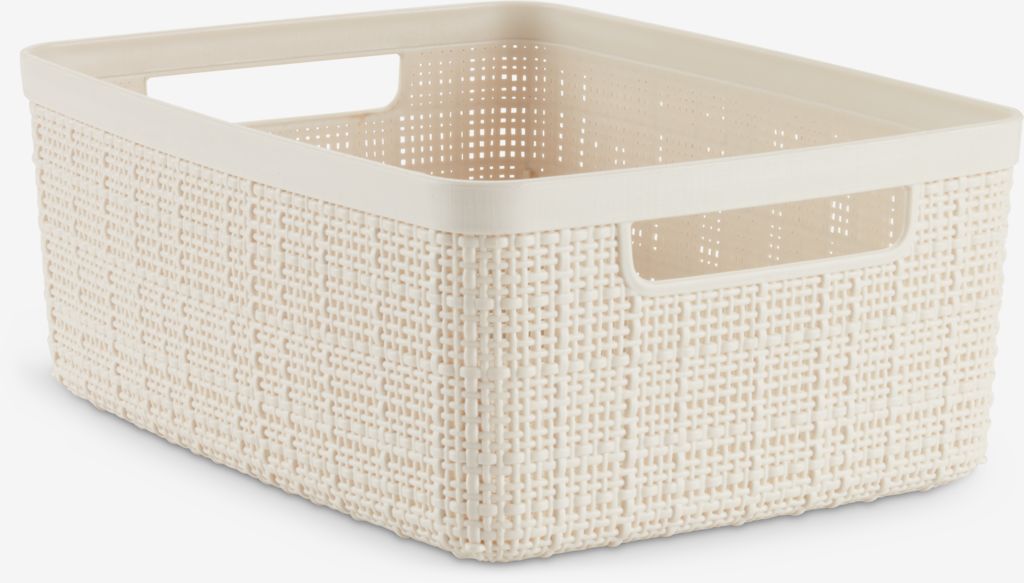 Basket JUTE 5L plastic off-white - JYSK