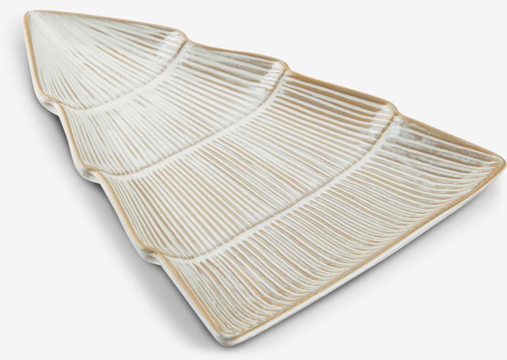 Decorative tray AUSTRE W25xL18xH2cm porcelain white - JYSK