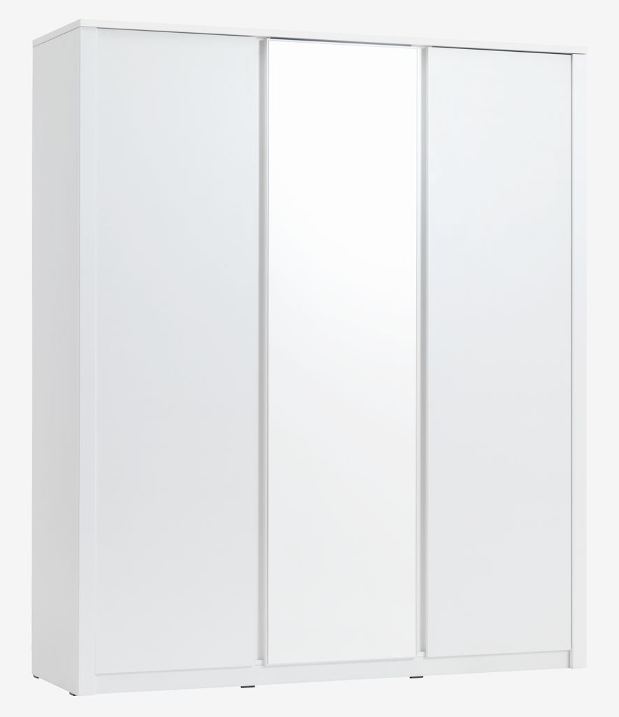 Wardrobe VEDDE 167x197 w/mirror white - JYSK