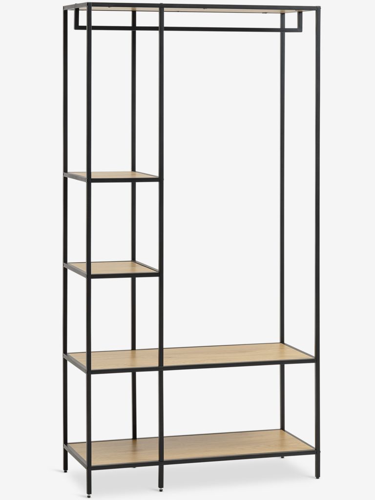 Hallway unit TRAPPEDAL oak/black - JYSK