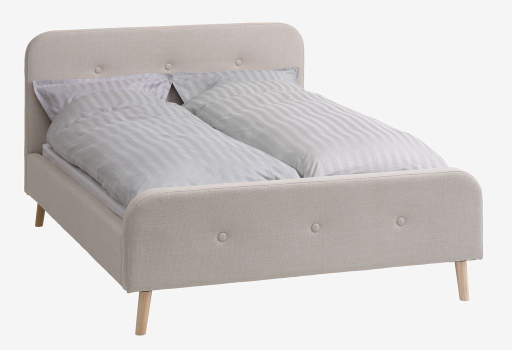 Bed frame KONGSBERG King beige fabric - JYSK