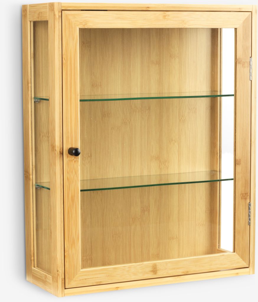 Wall cabinet RIBE 1 glass door natural - JYSK