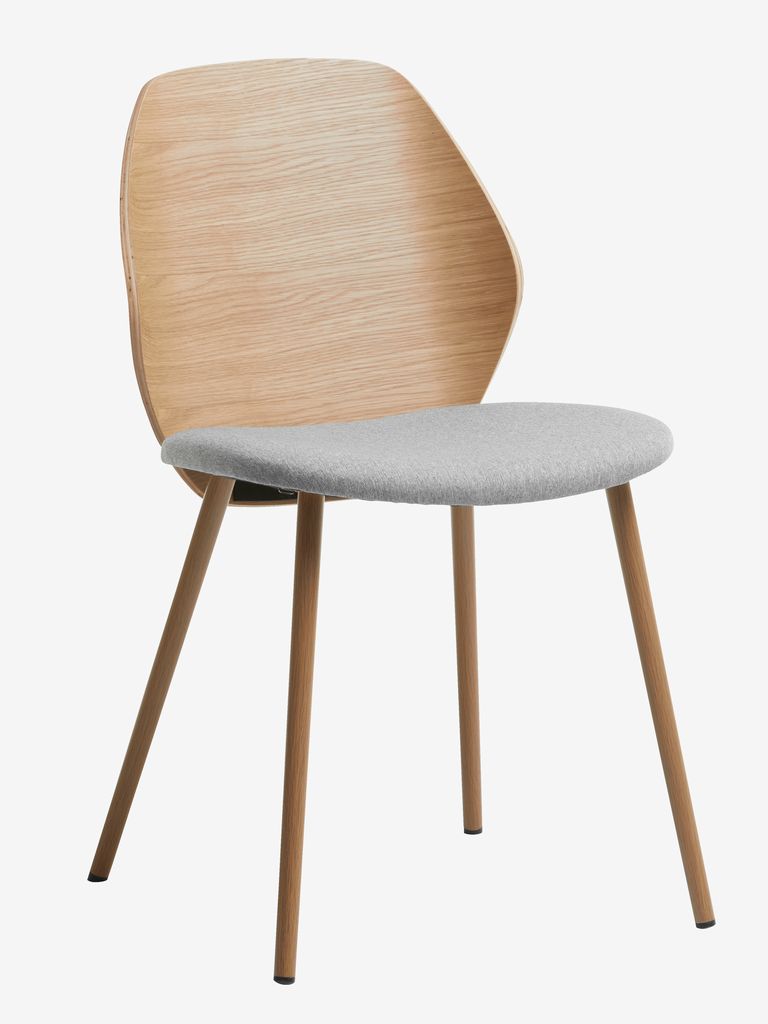Dining chair HORNE light grey/oak - JYSK