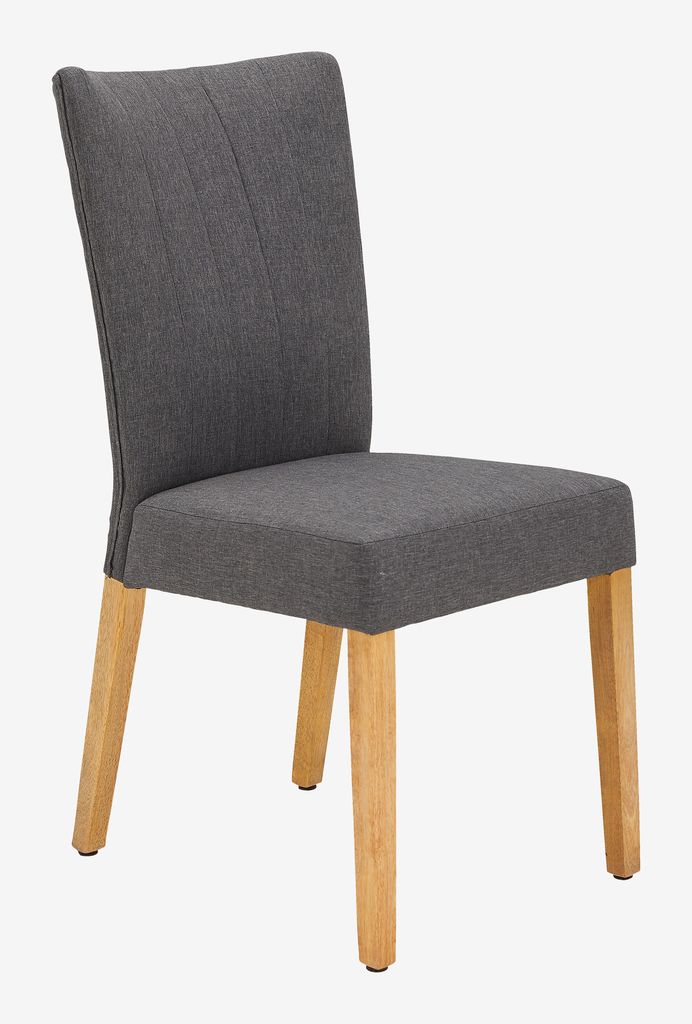Dining chair NORDRUP grey fabric/natural - JYSK