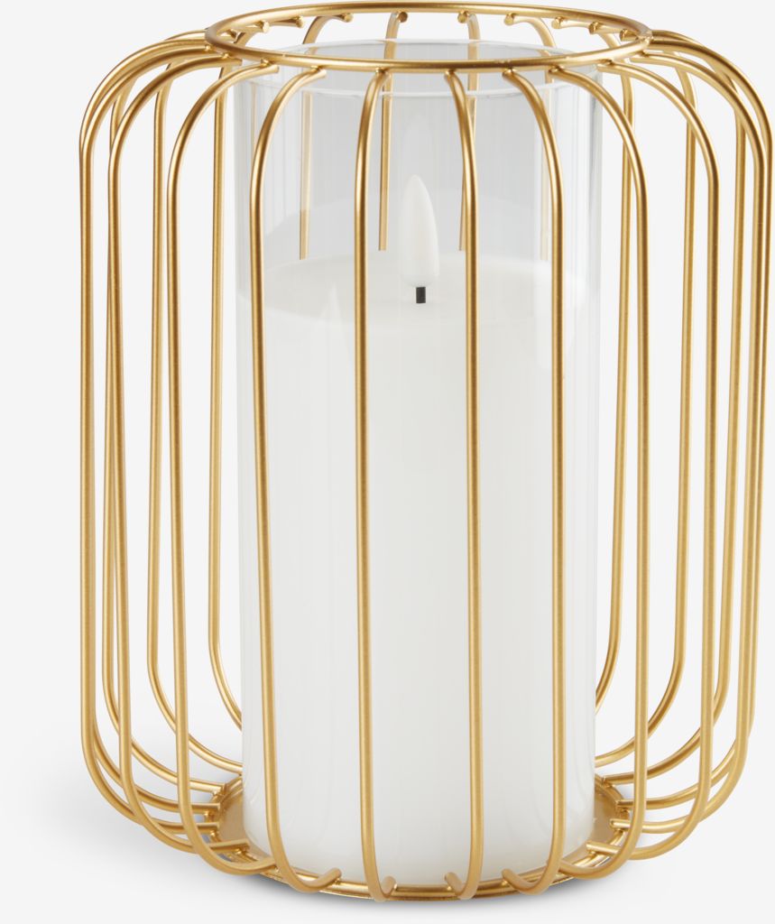 Hurricane KRESTER D15xH18cm gold with LED - JYSK