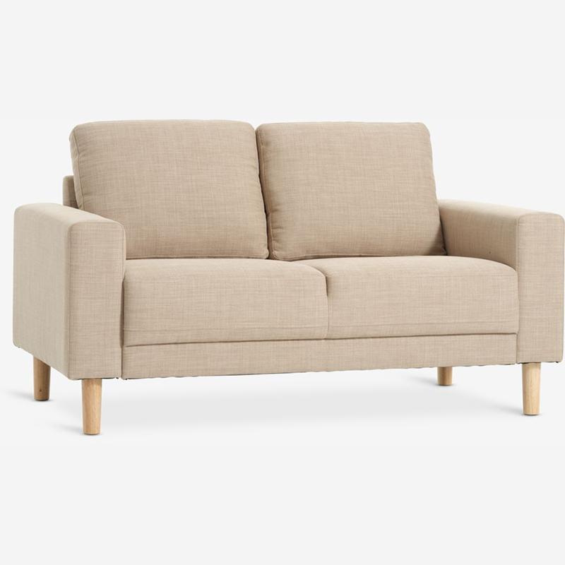 Sofa EGENSE 2 seater sand fabric/oak colour - JYSK