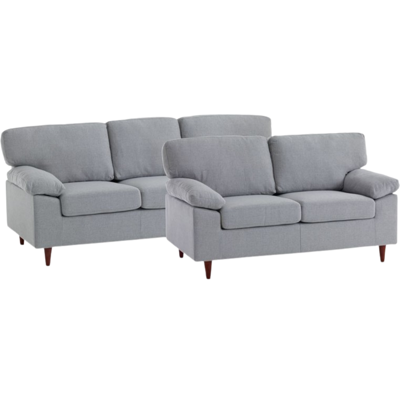 Sofa set GEDVED 2 pieces light grey fabric - JYSK