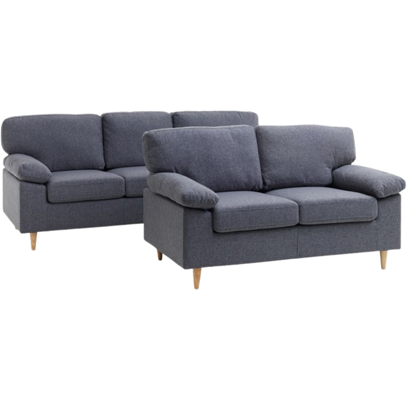 Sofa set GEDVED 2 pieces grey fabric - JYSK