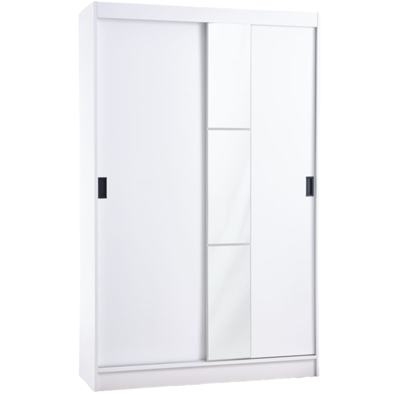 Wardrobe ODDER 120x201 2 sliding doors w/mirror white - JYSK