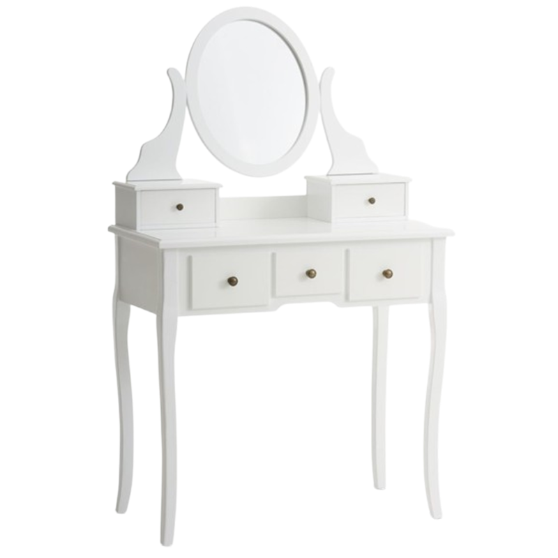 Dressing table MALLING w/mirror 5 drawers white - JYSK