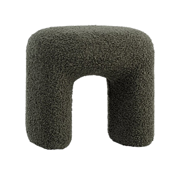 ANDST Pouffe ANDST 46x38 olive green teddy fabric - JYSK